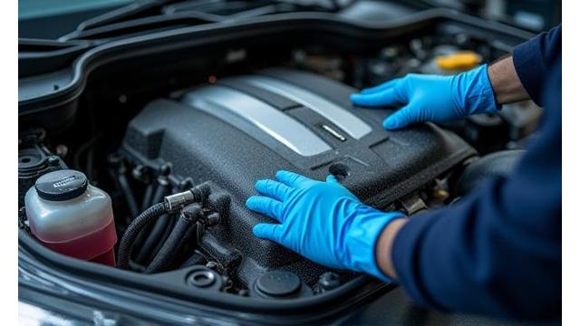 Professionelle Reinigung eines Motors