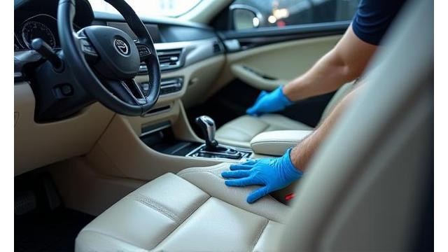 Professionelle Innenreinigung eines Autos